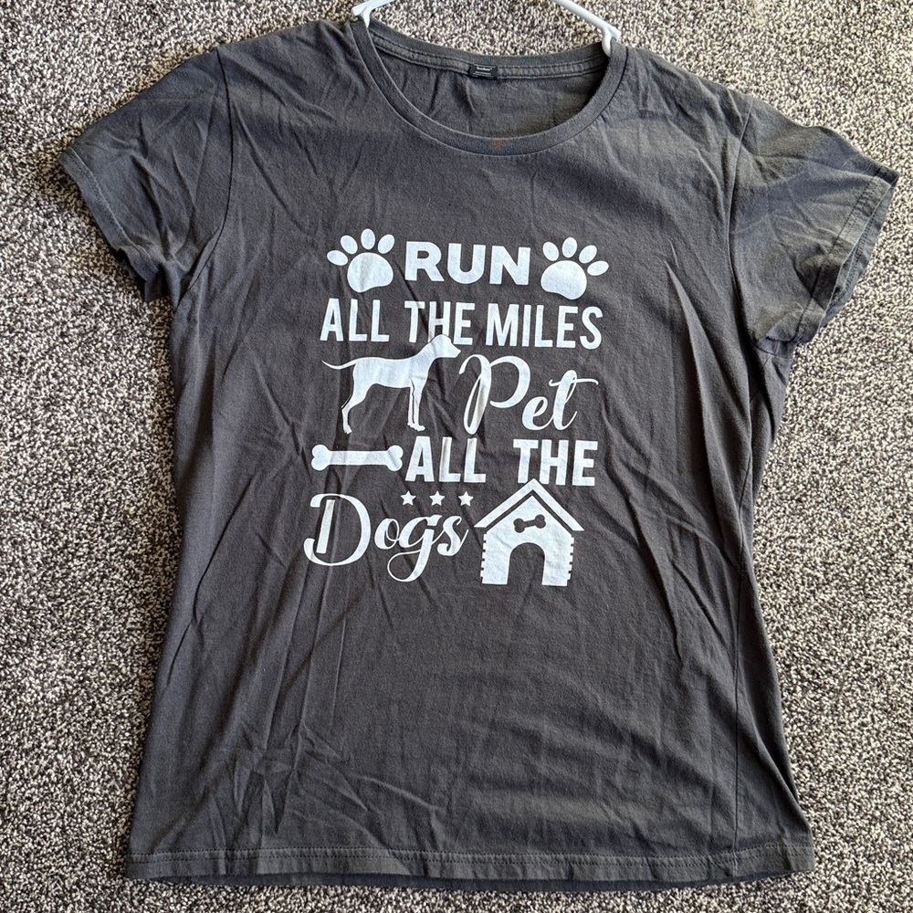 Runner and Dog Lover Short Sleeve T-Shirt, Gray